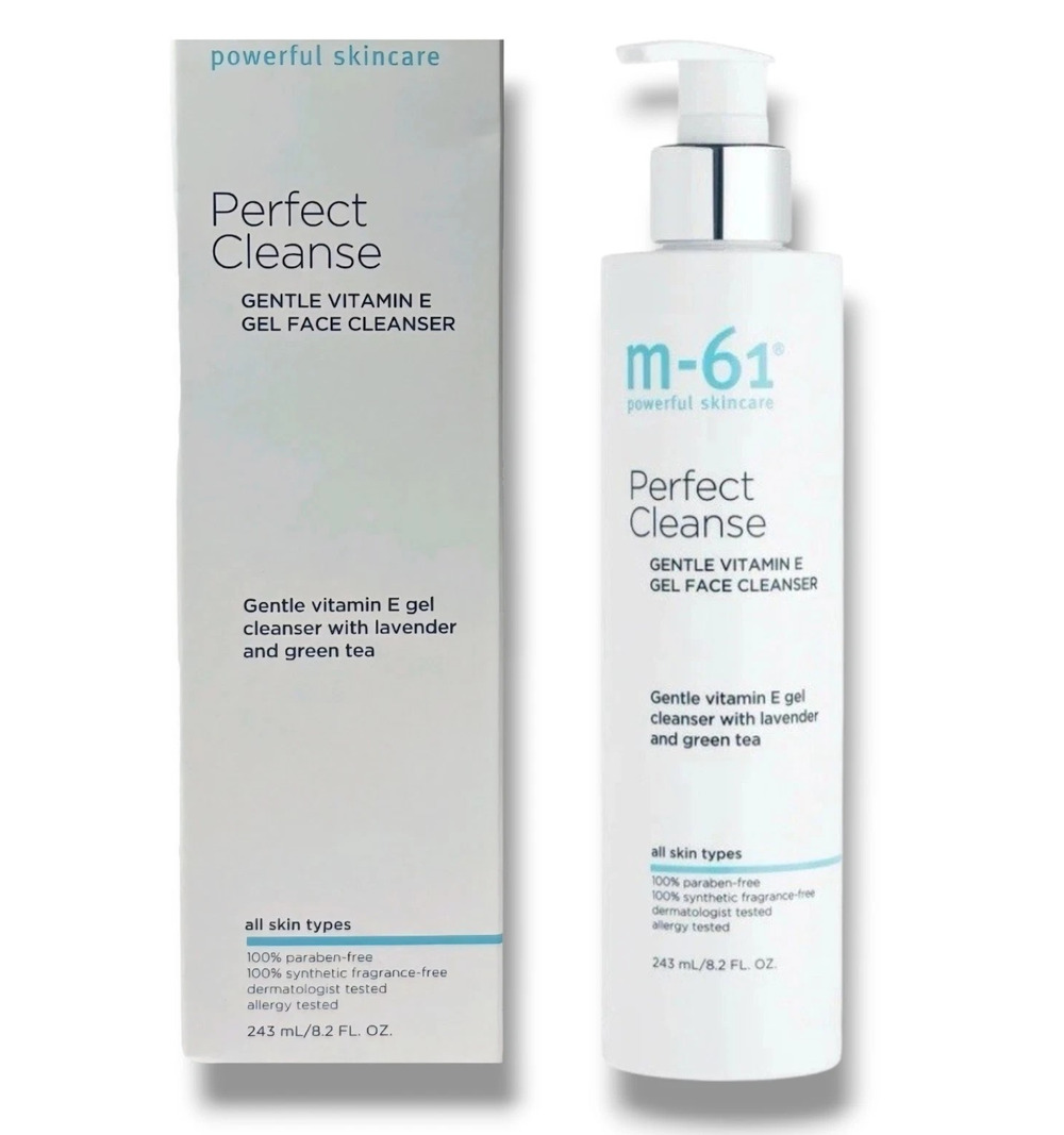 M - 61 Perfect Cleanse Gentle Vitamin E Gel Face Cleanser 8.2 oz NIB (016)